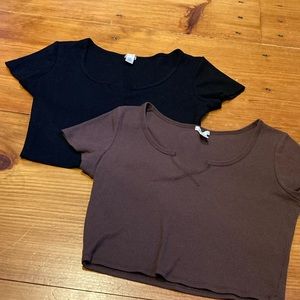 BOZZOLO L *Bundle/2* Thermal Tee's Cropped SS Waffle Texture